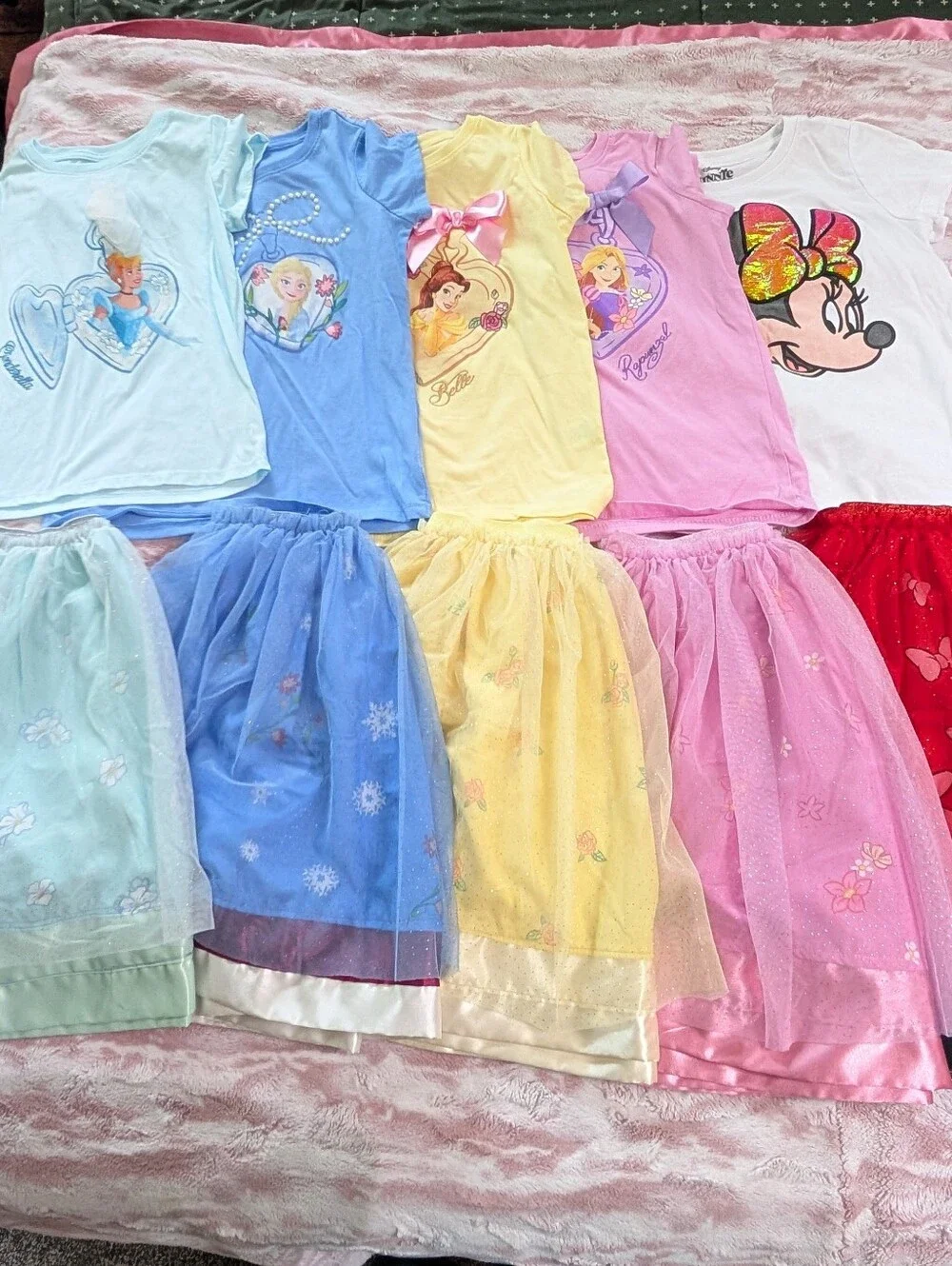 Lot of 5 Adorable Girls' Disney Princess Outfits Size 9-10